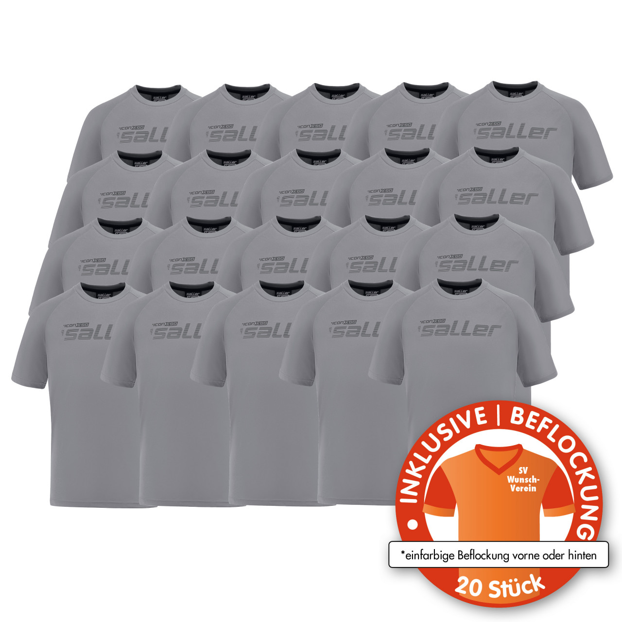 Saller 20x Trainings T-Shirt »sallerIcon« inkl. Beflockung